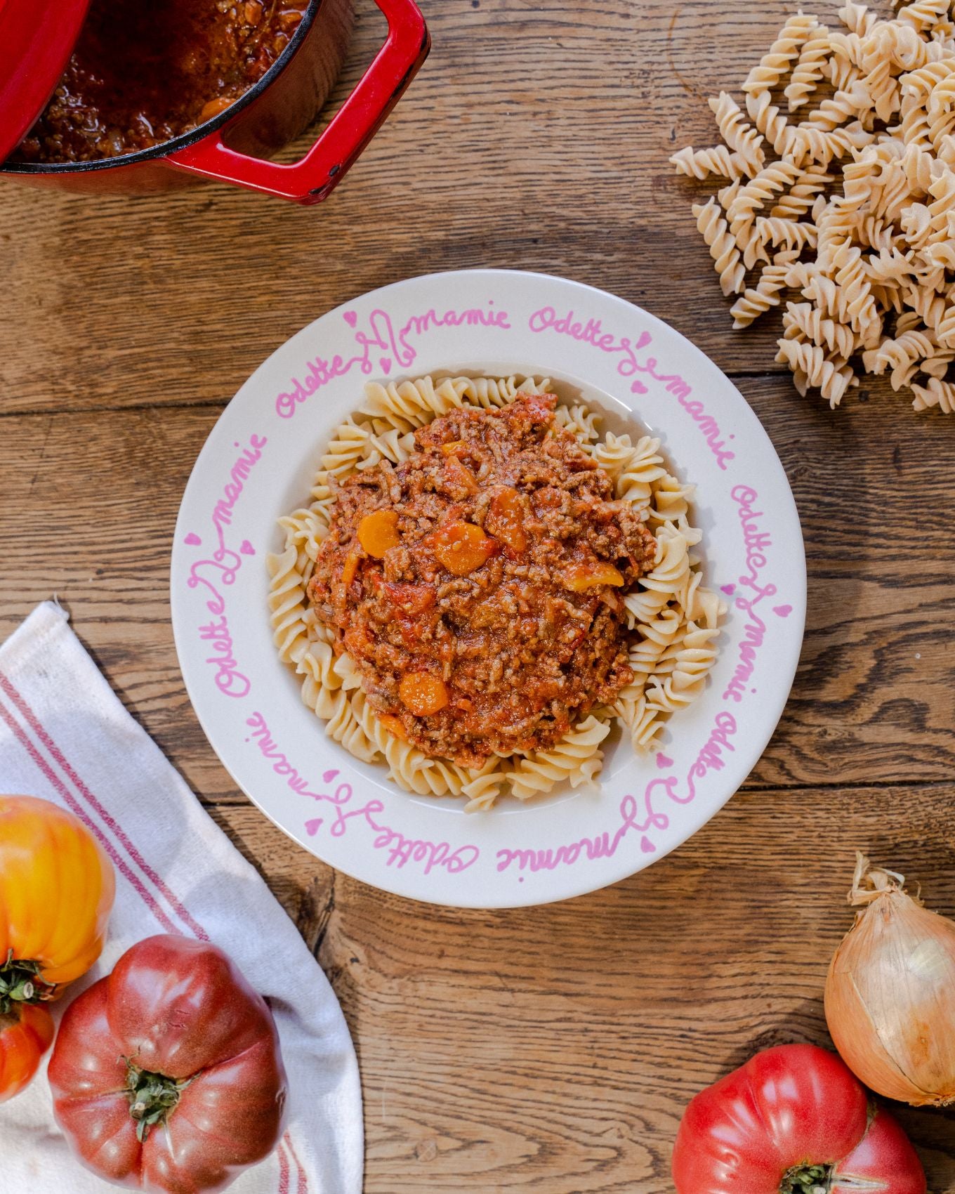 Les fusilli de Mamie Odette à la bolognaise